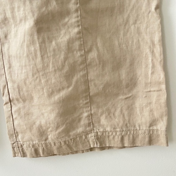 Eileen Fisher 100% Organic Linen Beige Wide Leg Pants - Picture 8 of 16